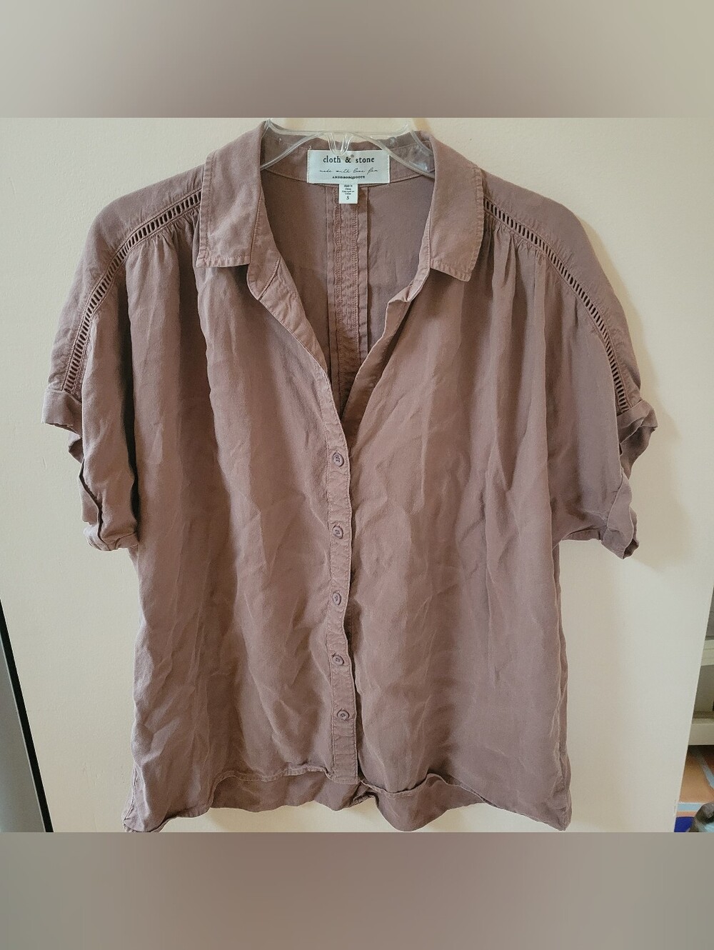 Anthropologie Cloth & Stone Button Up Short Sleeve Blouse